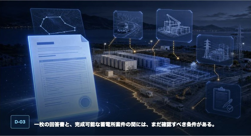 接続検討回答書と案件評価を示すイメージ