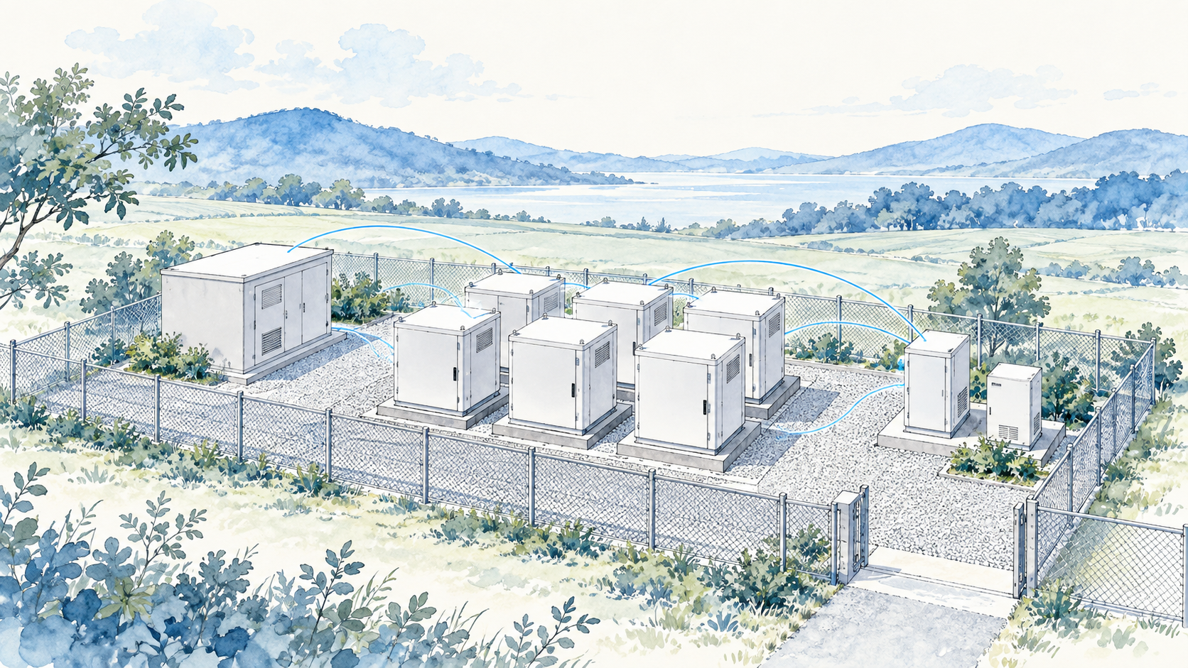 土地から市場運用まで、専門家の仕事を一つの工程につなぐ(概念イラスト)